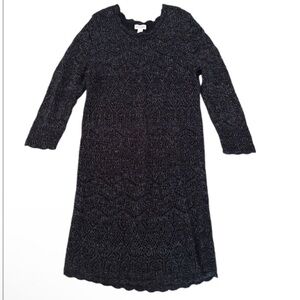 Cat & Jack Girls Black Holiday Sparkle Sweater Dress EUC
